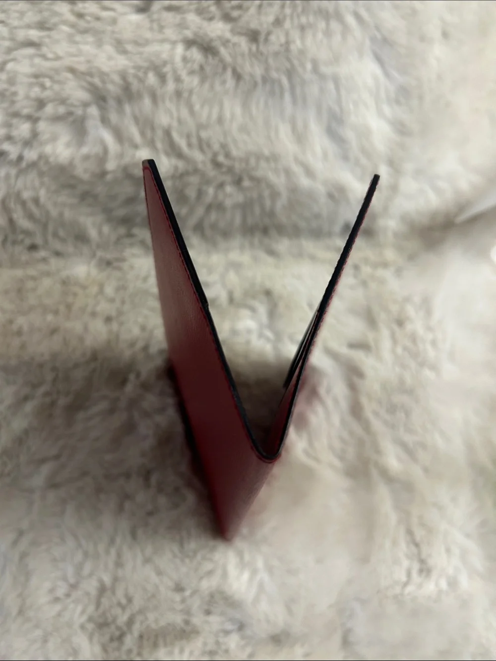 Valextra long red leather travel wallet Passport holder Retail $550